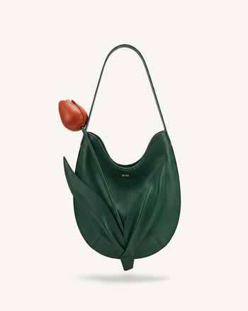 Borsa a spalla a forma di tulipano - Verde bosco