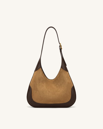 Willow Borsa hobo con finiture in finto camoscio - Marrone