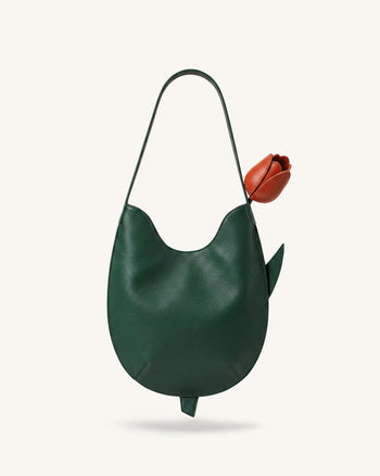 Borsa a spalla a forma di tulipano - Verde bosco