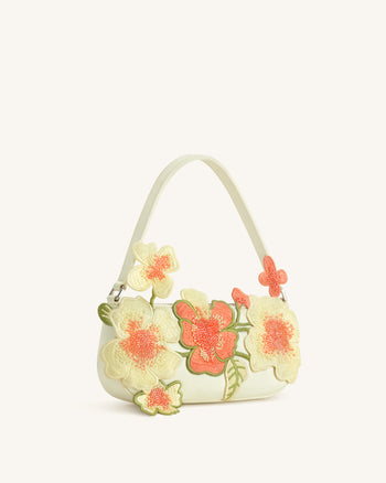 Leona Borsa a spalla con perline - Bianco sporco