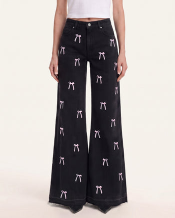 Jeans con spacchi e sfrangiature The Rebel Pink Ribbon - Nero