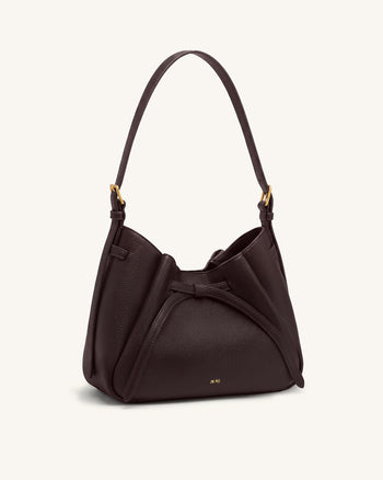 Mabel Borsa a spalla con fiocco morbido - Marrone scuro