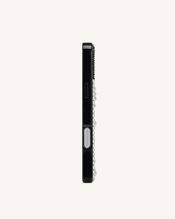 Pearl Cover per telefono con cucciolo in cristallo artificiale - Nero