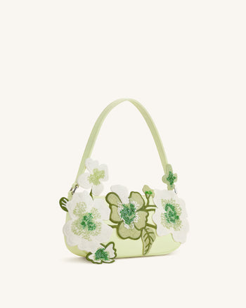 Leona Borsa a spalla con perline - Verde chiaro