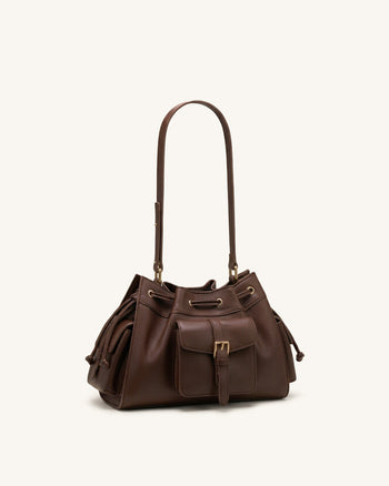 Harper Borsa a spalla con coulisse - Marrone