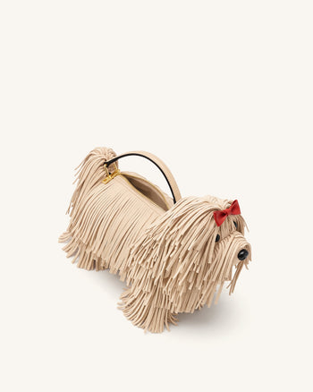 Coco Borsa con manico a forma di cane peloso - Albicocca