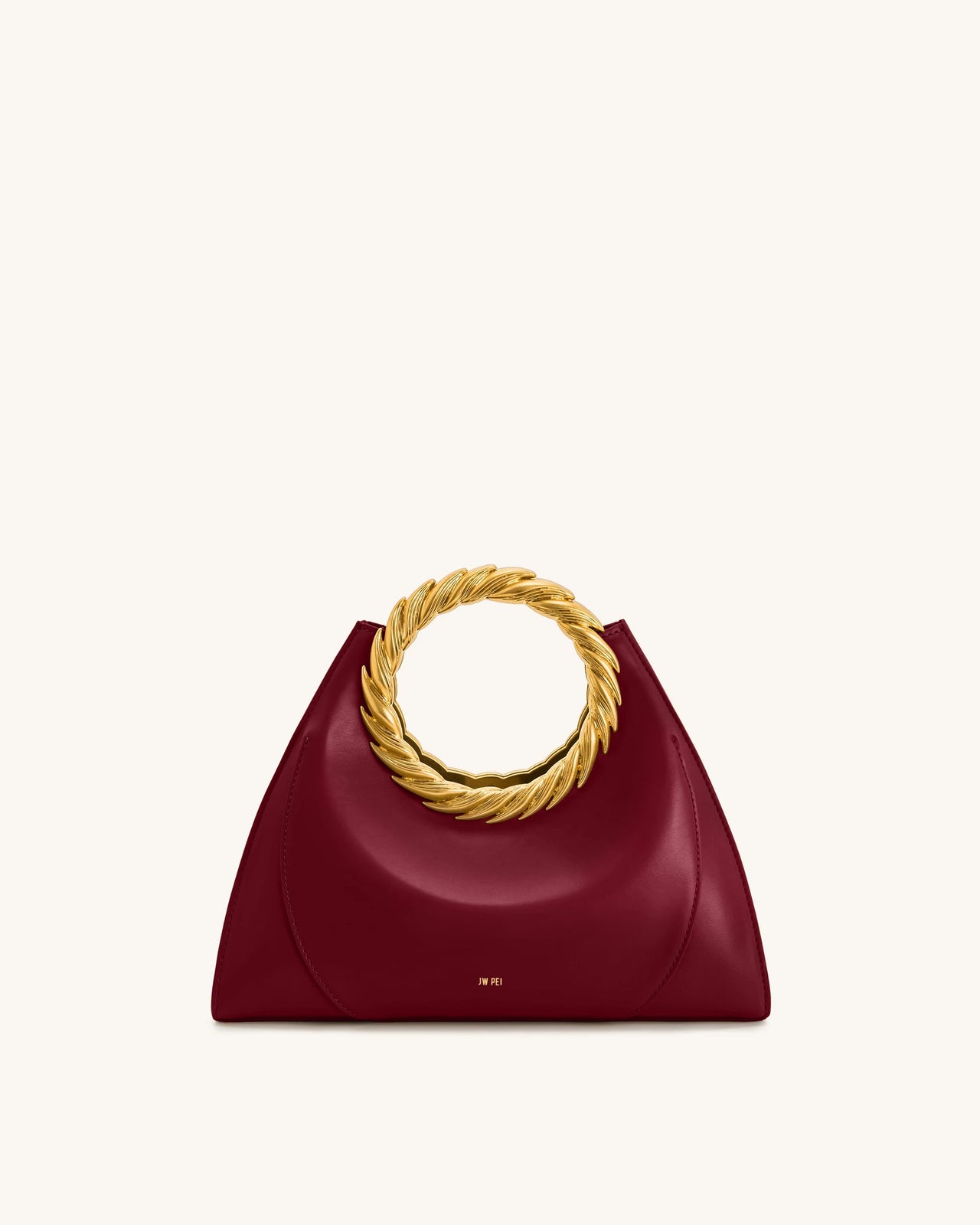 Borsa scultura con manico a foglia Amiya - Rosso Vino