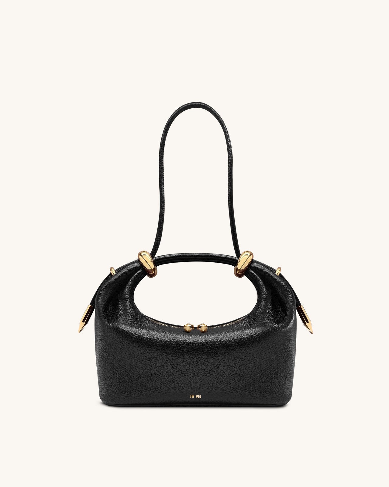 Borsa a Mano con Anello in Metallo Ellie - Nero