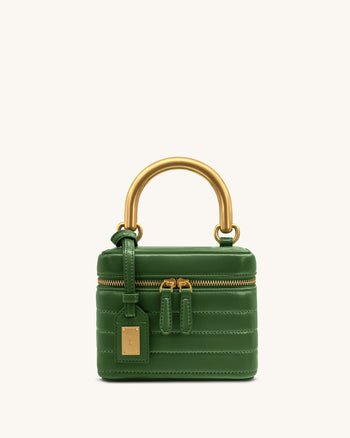 Borsa a mano rigida trapuntata Evelyn - Verde