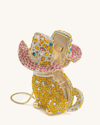 Pochette Glamour a Forma di Gatto - Oro Multicolore