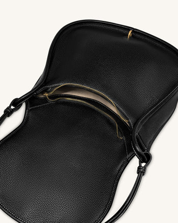 Borsa a spalla piccola Arla - Nero granulato