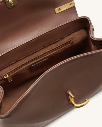 Audrey Borsa con manico superiore con chiusura a patta - Marrone