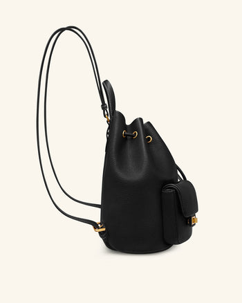 Zaino utility con coulisse effetto martellato Avery – Nero