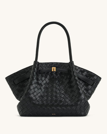 Hana Borsa tote in tessuto a trama larga - Nero