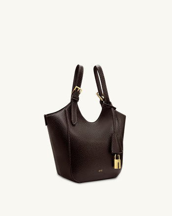 Ines Bolso Tote con Candado - Marrón Oscuro