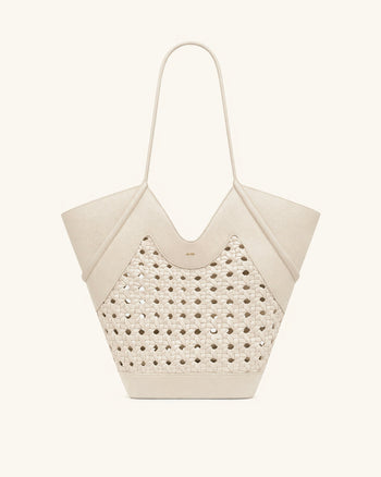 Maribel Borsa tote con pannelli intrecciati - Avorio