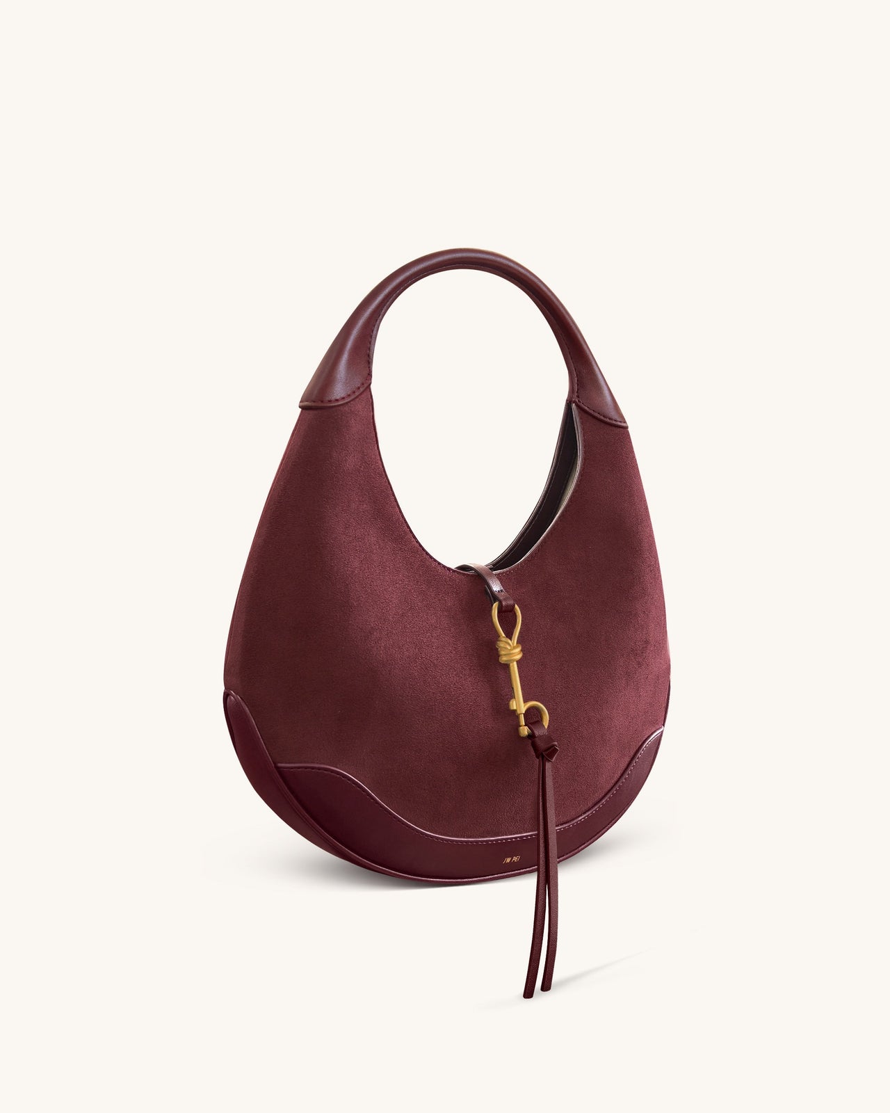 Colette Borsa a mezzaluna hobo in finto camoscio - Bordeaux scuro