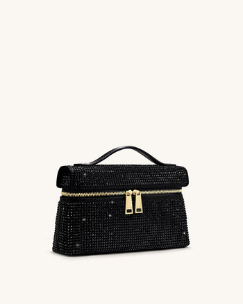 Thea Borsa con Manico Superiore in Cristallo Artificiale - Rosso