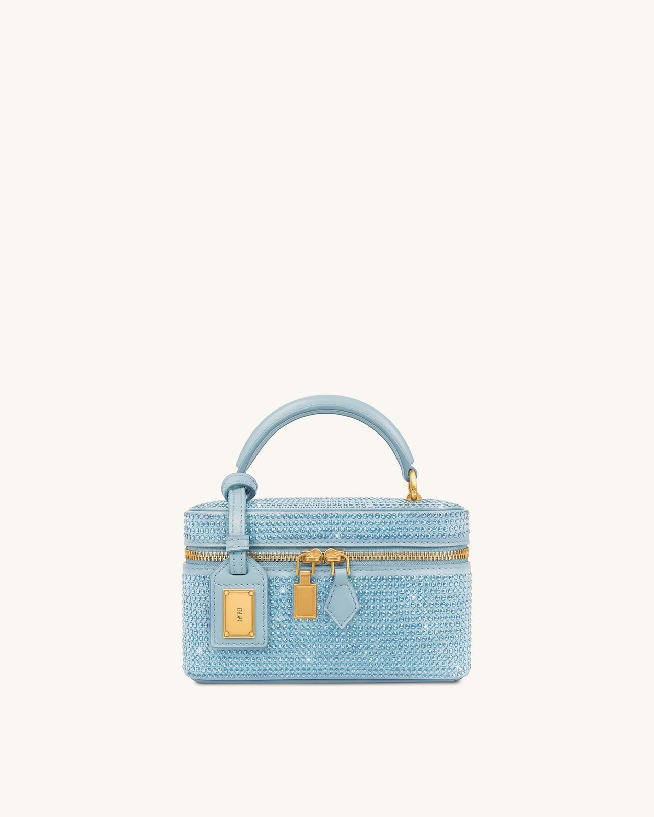 Thea Borsa con Manico Superiore in Cristallo Artificiale - Nero