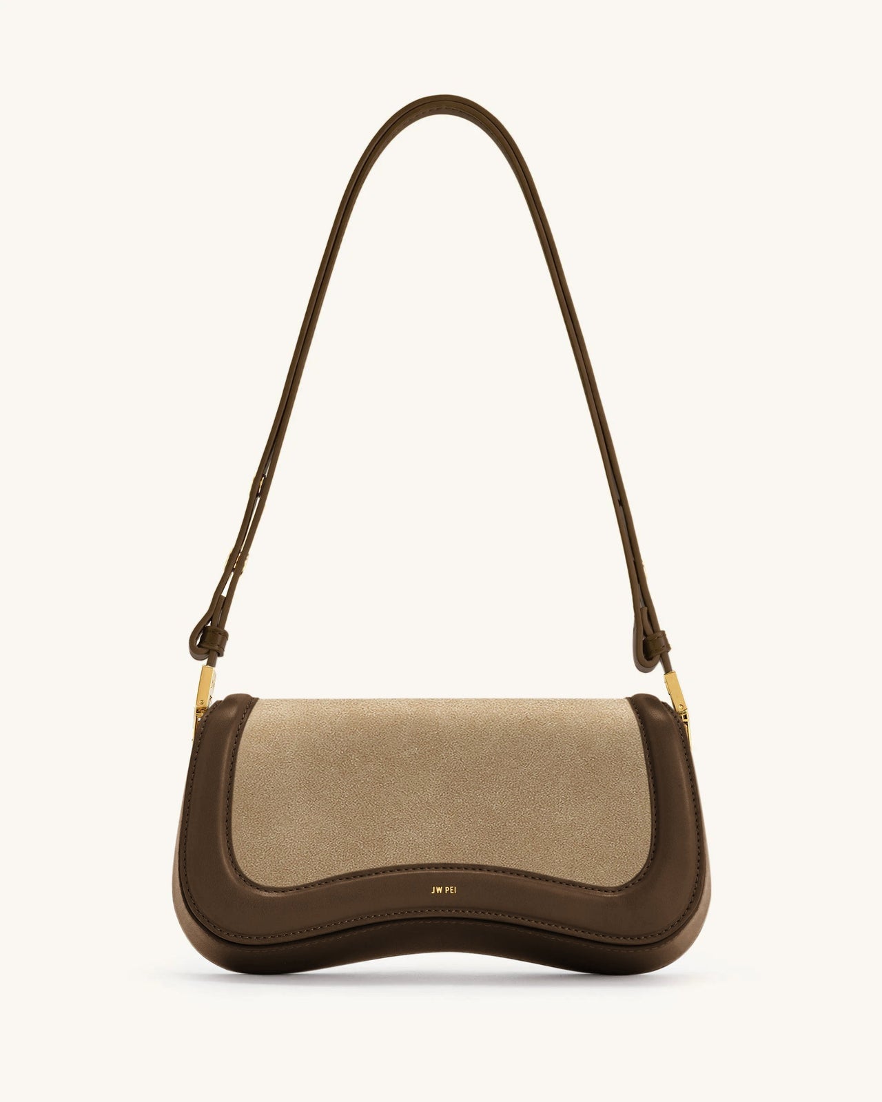 Joy Borsa a spalla in finto suede - Marrone kaki