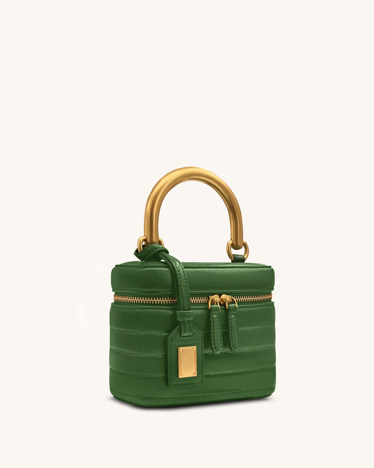 Borsa a mano rigida trapuntata Evelyn - Verde