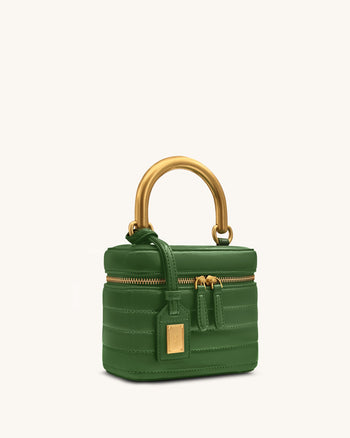 Borsa a mano rigida trapuntata Evelyn - Verde