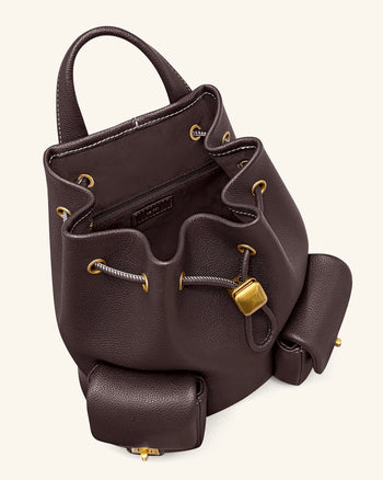 Zaino utility con coulisse effetto martellato Avery – Marrone scuro