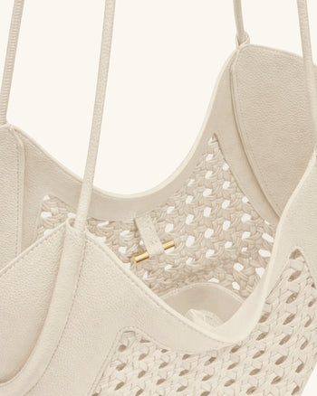 Maribel Borsa tote con pannelli intrecciati - Avorio