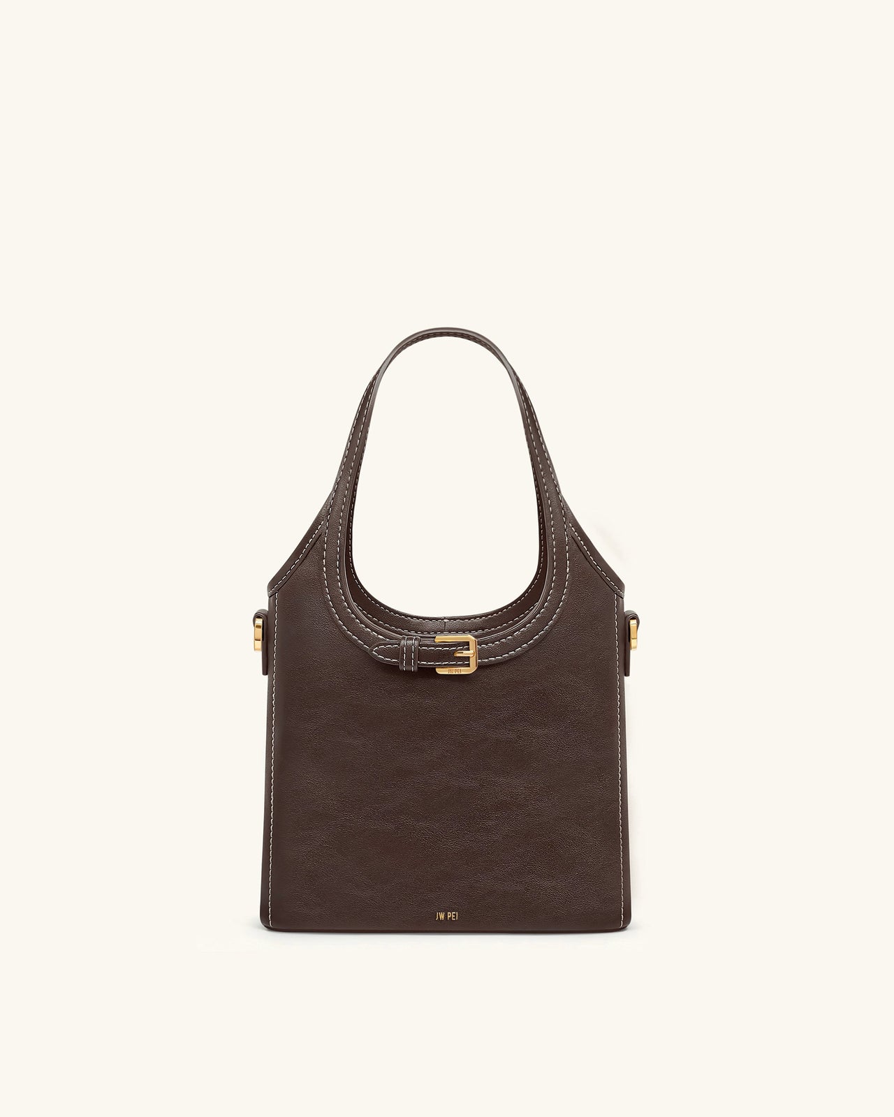 Brooke Mini Borsa a Mano Cinturata e Impreziosita - Marrone Scuro