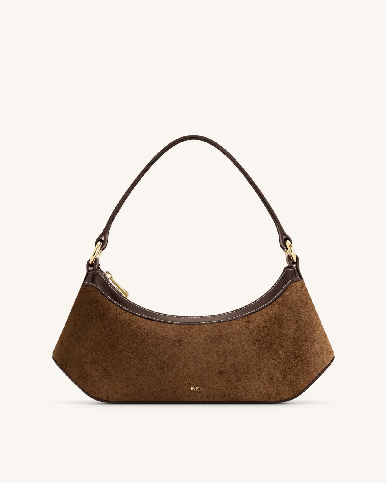 Lily Borsa a spalla in finto suede - Marrone scuro