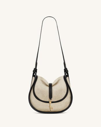 Arla Piccola borsa hobo in ecopelle scamosciata - Tela Nera