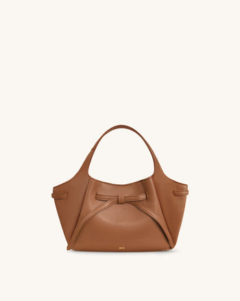 Mabel Borsa Tote con Fiocco Morbido - Marrone Caramello