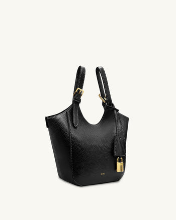 Ines Bolso Tote con Candado - Nero