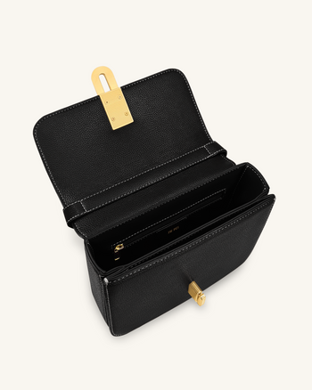 Evania Borsa a spalla granata con chiusura a lucchetto - Nero