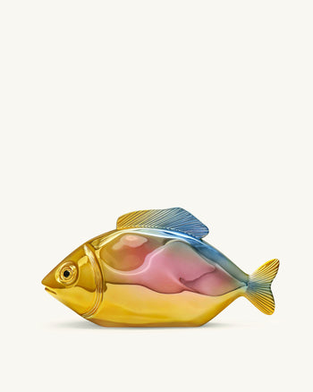 Pochette en forme de poisson - Or/Bleu