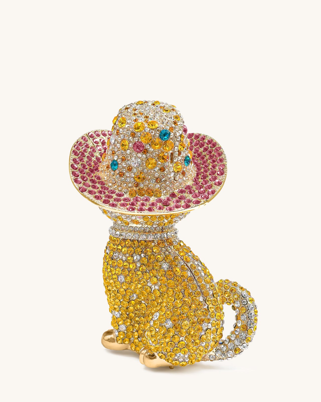 Pochette Glamour a Forma di Gatto - Oro Multicolore