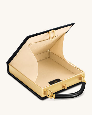 Elle Borsa a Mano con Perline Colorate a Forma di Libro - Nero