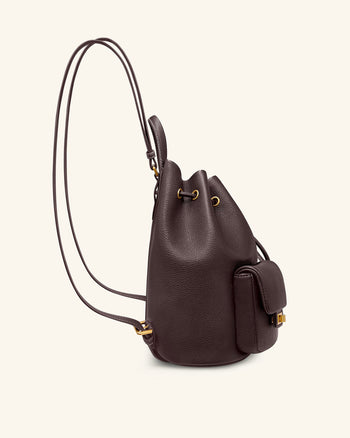 Zaino utility con coulisse effetto martellato Avery – Marrone scuro