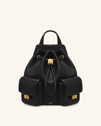 Zaino utility con coulisse effetto martellato Avery – Nero