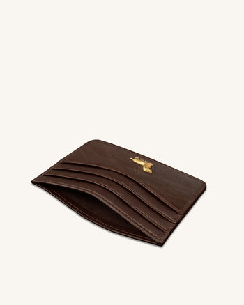 Maeve Portacarte Emblema in metallo Bassotto - Cioccolato