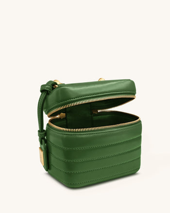 Borsa a mano rigida trapuntata Evelyn - Verde