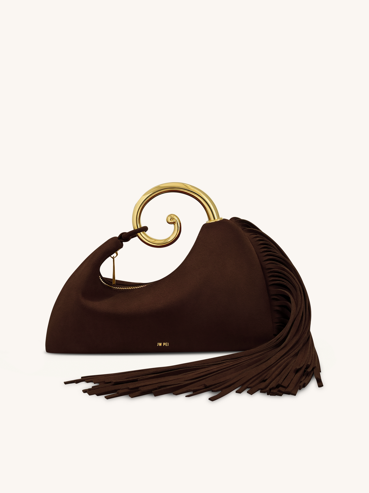 Cleo Borsa con Manico Superiore a Forma di Scatola con Stampa Serpente - Beige