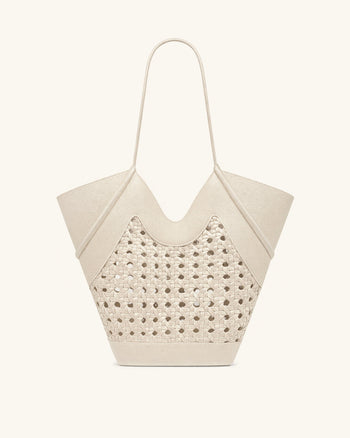 Maribel Borsa tote con pannelli intrecciati - Avorio