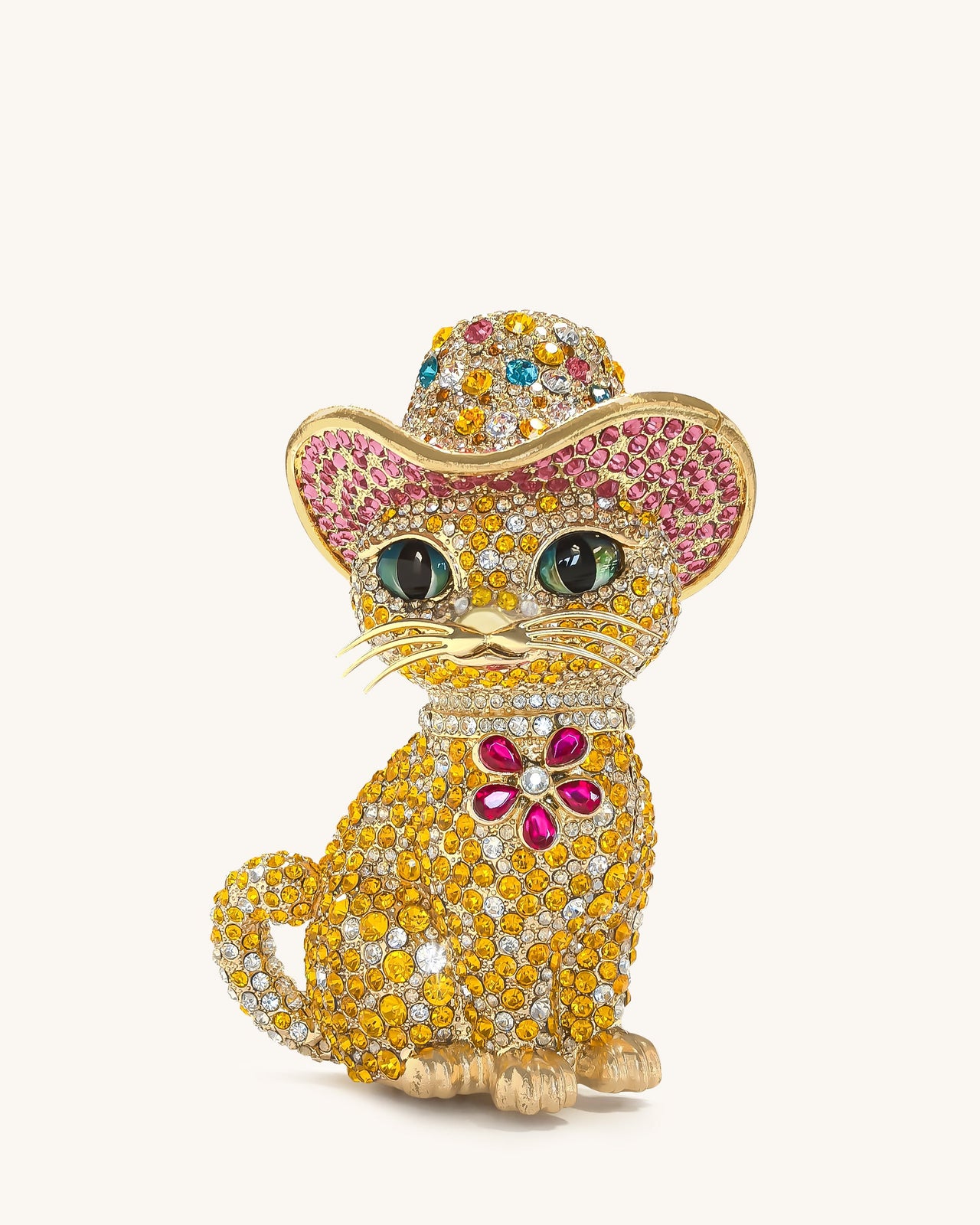 Pochette Glamour a Forma di Gatto - Oro Multicolore