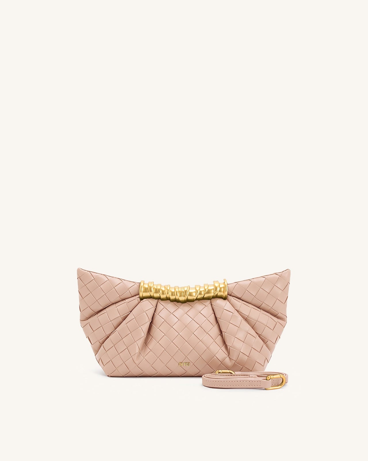 Pochette plissettata Leia con trama intrecciata - Rosa