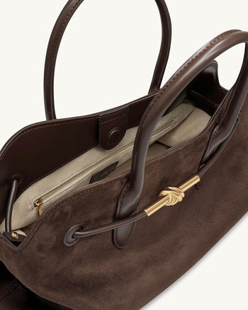 Adele Bolso Tote con Nudo de Cuerda Metálico - Marrón Moka