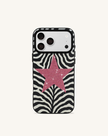 Cover per telefono con stella zebrata - Nero