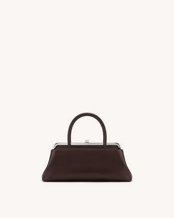 Anouk Borsa a mano con struttura rigida - Marrone scuro