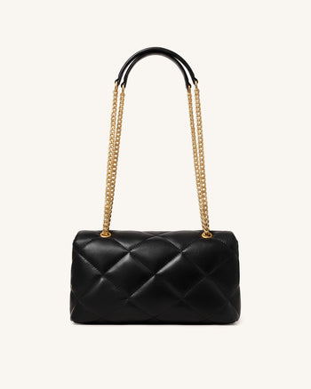 Valerie Borsa a spalla puffy con chiusura bar-lock - Nero