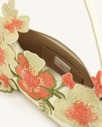Leona Borsa a spalla con perline - Bianco sporco